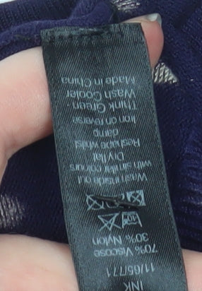 M&Co Women’s Blue Polka Dot Knit Jumper Size 12