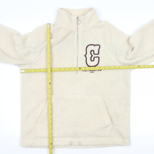 The Couture Club Men’s Beige Fleece 1/4 Zip Jacket Size S