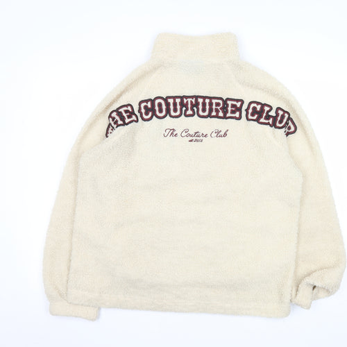 The Couture Club Men’s Beige Fleece 1/4 Zip Jacket Size S