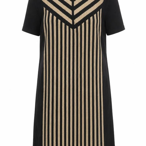 Marks and Spencer Autograph Black Striped Shift Dress Women Size 12