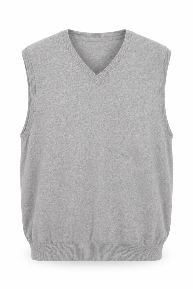 Marks and Spencer Mens Grey Cotton V-Neck Sleeveless Vest XL