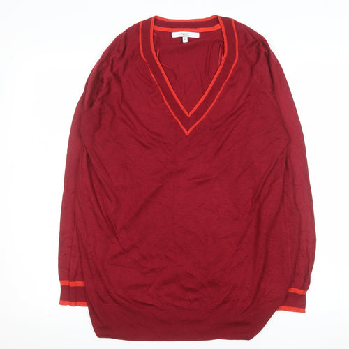 Next Men's Red V-Neck Pullover Jumper Size M
