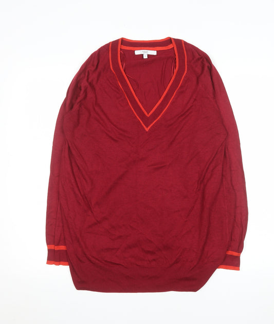 Next Men's Red V-Neck Pullover Jumper Size M