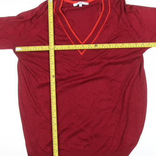 Next Men's Red V-Neck Pullover Jumper Size M
