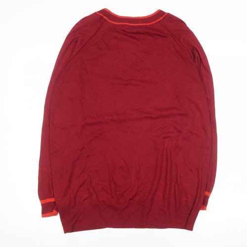 Next Men's Red V-Neck Pullover Jumper Size M