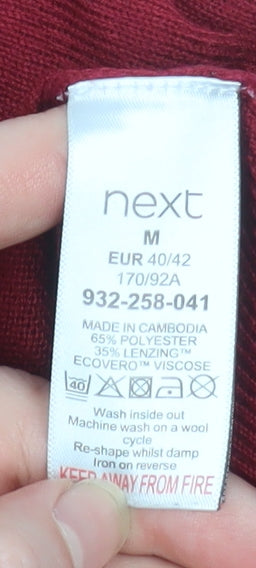 Next Men's Red V-Neck Pullover Jumper Size M