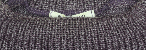Windsmoor Women’s Purple Mock Neck Chunky-Knit Jumper Size S