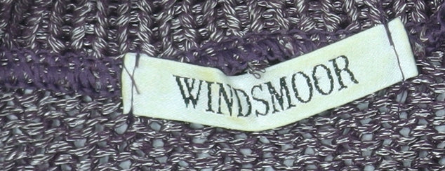 Windsmoor Women’s Purple Mock Neck Chunky-Knit Jumper Size S