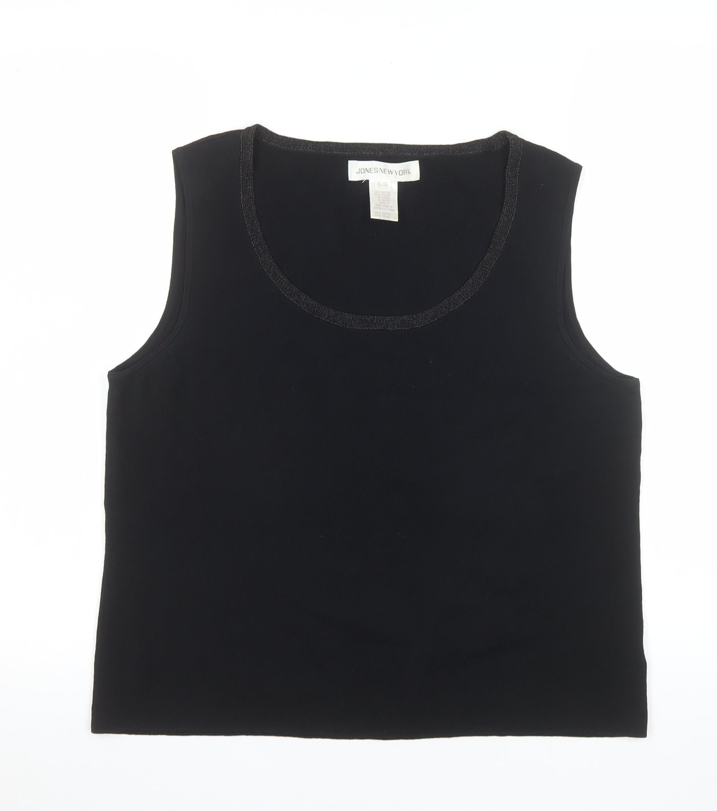 Jones New York Women's Black Tank Top Sleeveless Knit Rayon L