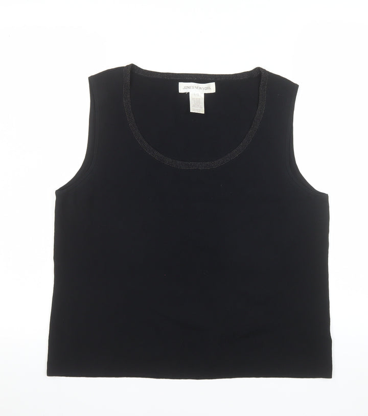 Jones New York Women's Black Tank Top Sleeveless Knit Rayon L