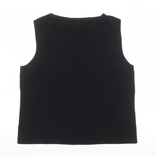 Jones New York Women's Black Tank Top Sleeveless Knit Rayon L