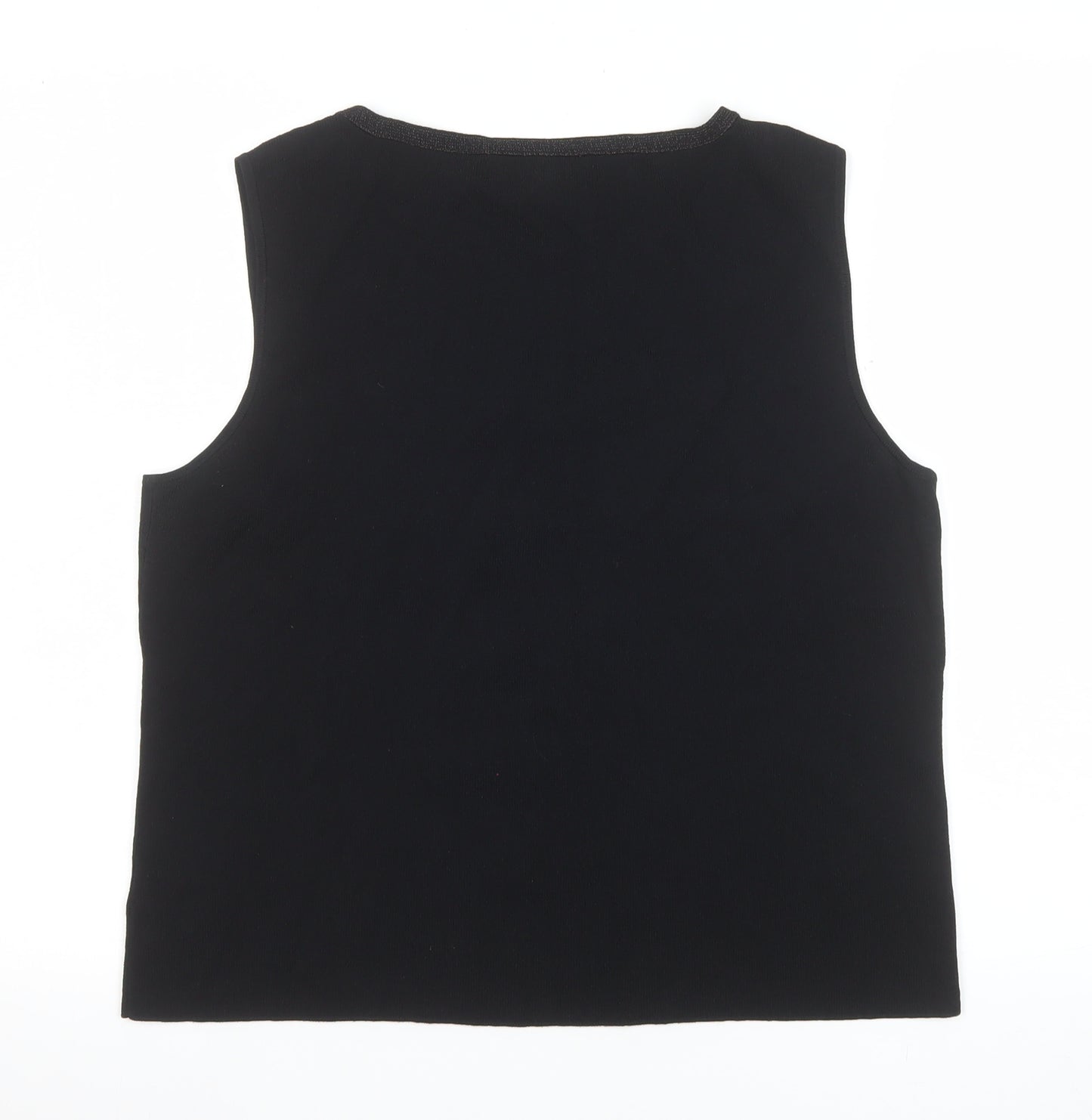 Jones New York Women's Black Tank Top Sleeveless Knit Rayon L