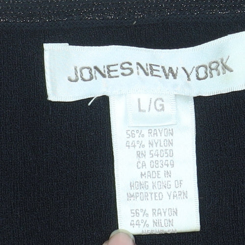 Jones New York Women's Black Tank Top Sleeveless Knit Rayon L