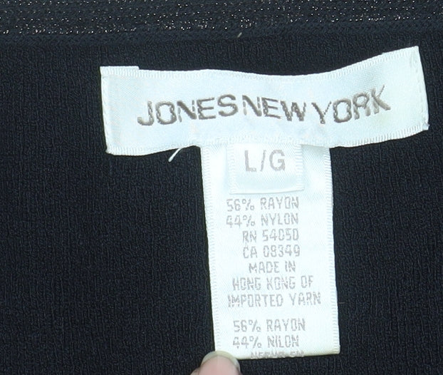 Jones New York Women's Black Tank Top Sleeveless Knit Rayon L