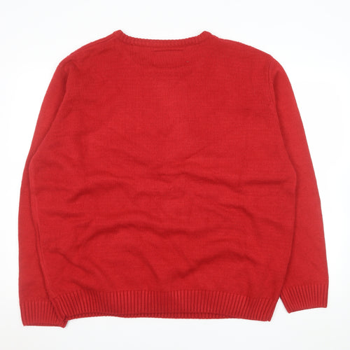 Sandstone Mens Red 2XL Christmas Crew Neck Pullover Jumper