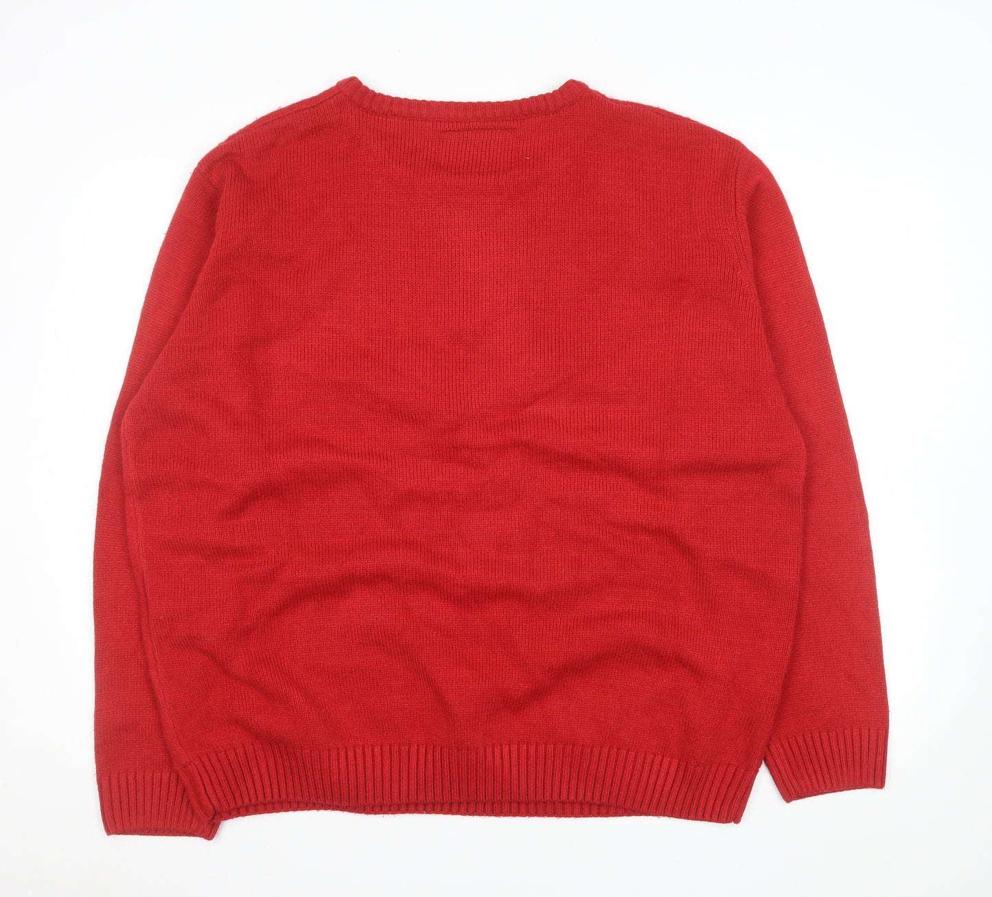Sandstone Mens Red 2XL Christmas Crew Neck Pullover Jumper