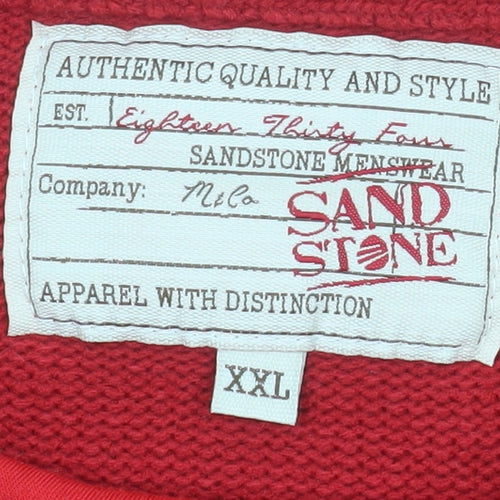 Sandstone Mens Red 2XL Christmas Crew Neck Pullover Jumper