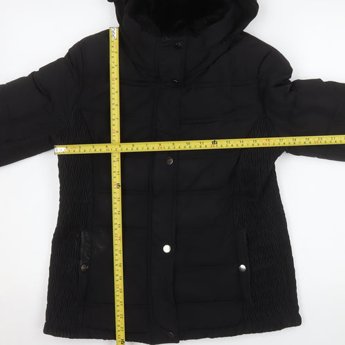 Tu Women Black Size 10 Hooded Puffer Jacket Winter Coat