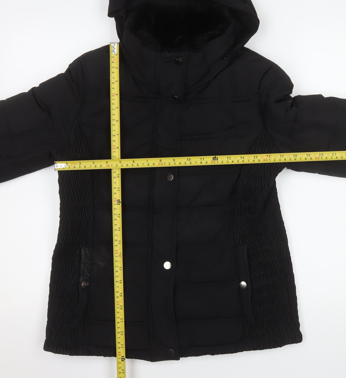 Tu Women Black Size 10 Hooded Puffer Jacket Winter Coat