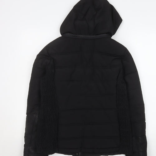 Tu Women Black Size 10 Hooded Puffer Jacket Winter Coat