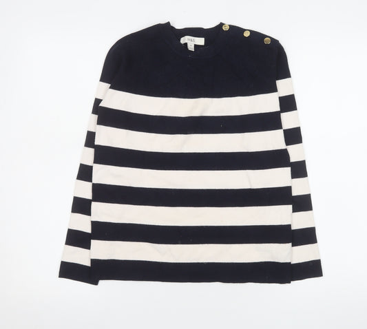 Marks and Spencer Women’s Blue Striped Crew Neck Lightweight Jumper XS