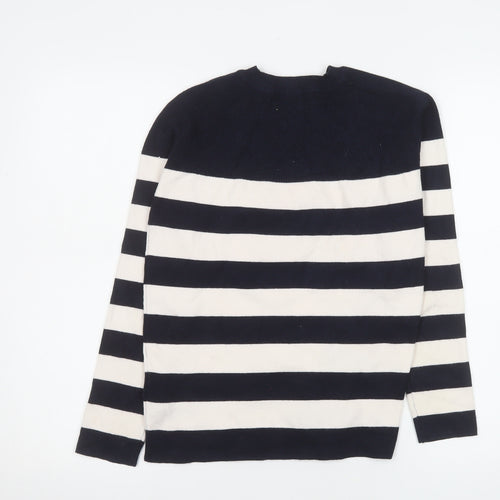 Marks and Spencer Women’s Blue Striped Crew Neck Lightweight Jumper XS