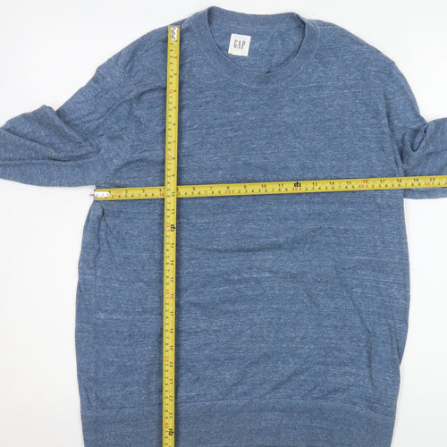 GAP Mens Blue Cotton Blend Crew Neck Pullover Jumper Size M
