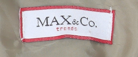 Max&Co Women Grey Linen Cotton Single Breasted Blazer Jacket Size 12