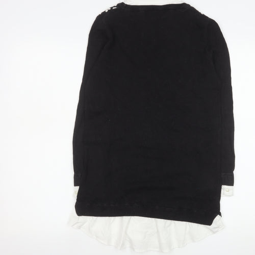 Next Women’s Black Heart Knit Layered Blouse Size 10