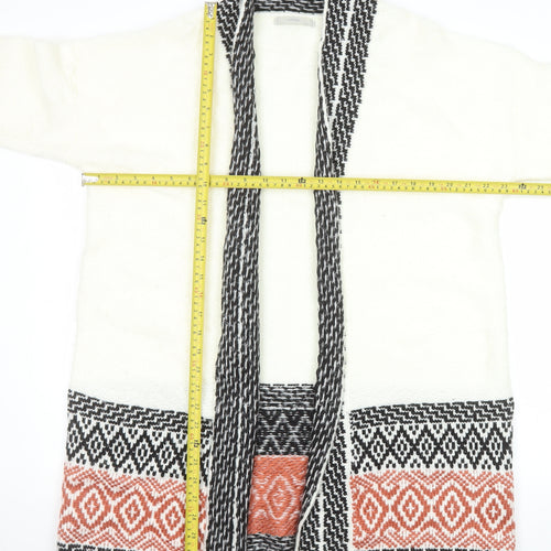 George Women's Ivory Aztec Knit Open Cardigan Size 18