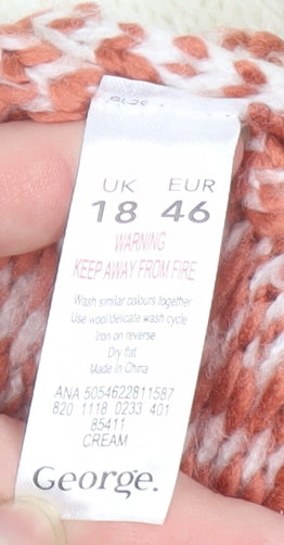 George Women's Ivory Aztec Knit Open Cardigan Size 18