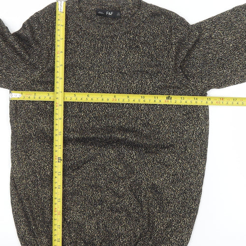 F&F Women’s Black Metallic Knit Long Sleeve Top Size 10