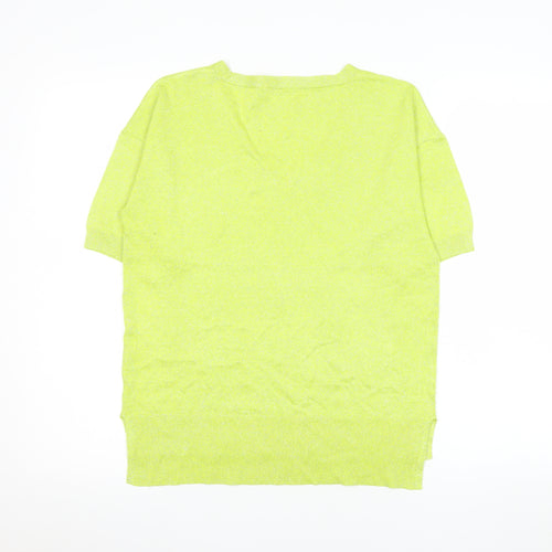 Tu Women's Yellow V-Neck Short Sleeve Knit T-Shirt Size 10