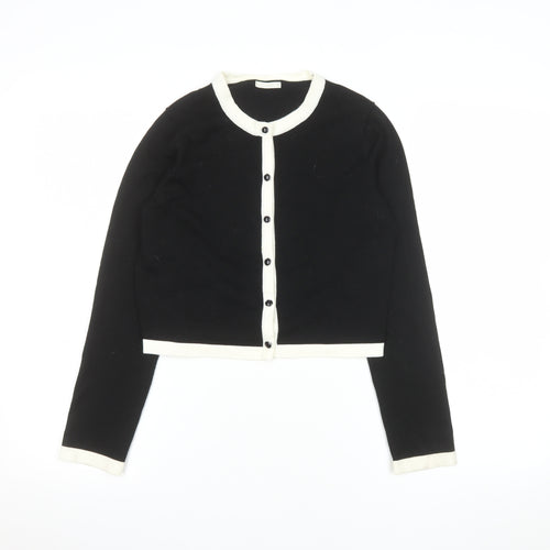 GU Women’s Black & White Cardigan S Regular Knit Classic Style