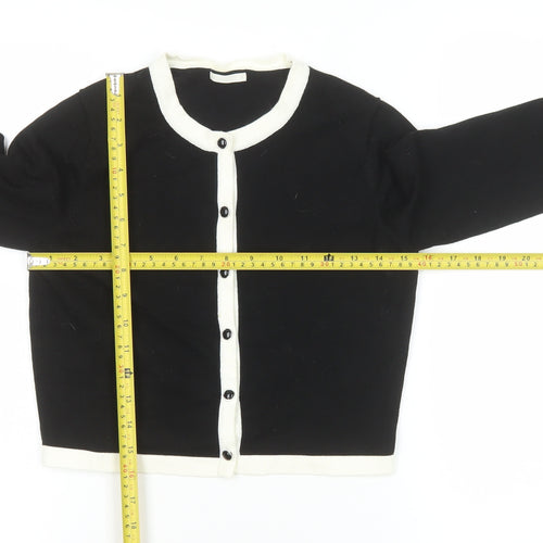 GU Women’s Black & White Cardigan S Regular Knit Classic Style