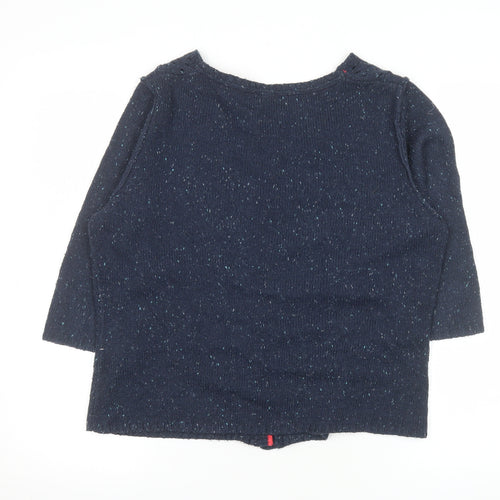 Weird Fish Women's Blue Knit Button Cardigan Size 14