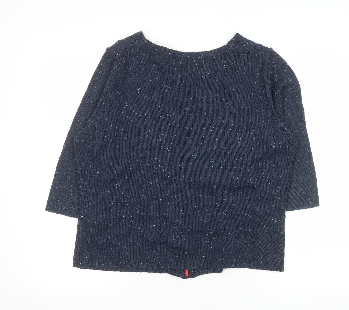 Weird Fish Women's Blue Knit Button Cardigan Size 14