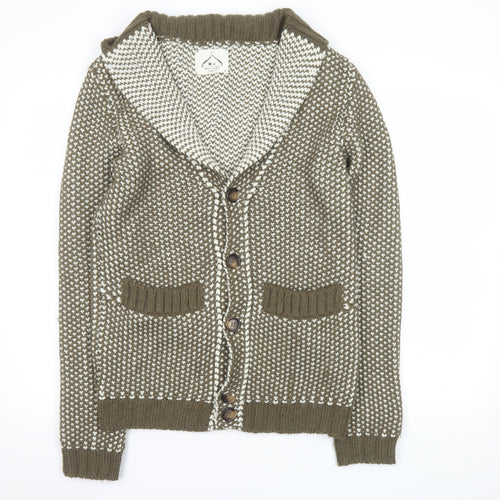 Maglieria Veneta Women's Brown Chunky Knit Cardigan Size S Wool Blend