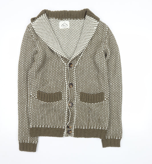 Maglieria Veneta Women's Brown Chunky Knit Cardigan Size S Wool Blend