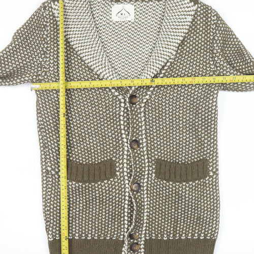Maglieria Veneta Women's Brown Chunky Knit Cardigan Size S Wool Blend