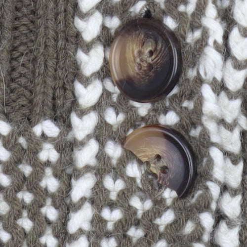 Maglieria Veneta Women's Brown Chunky Knit Cardigan Size S Wool Blend