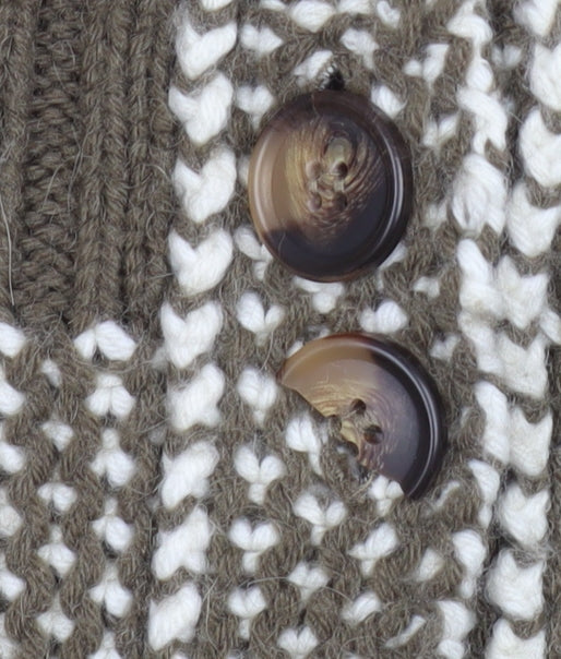 Maglieria Veneta Women's Brown Chunky Knit Cardigan Size S Wool Blend