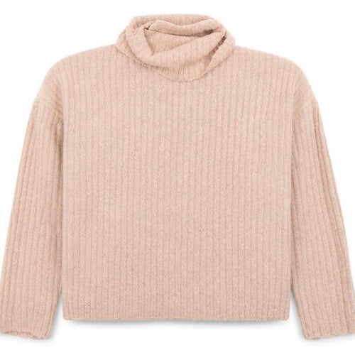 Brave Soul Womens Beige Roll Neck Ribbed Knit Jumper Size M