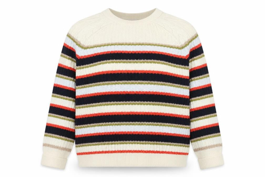 Front view of Marks & Spencer Women’s Multicoloured Striped Knit Jumper M