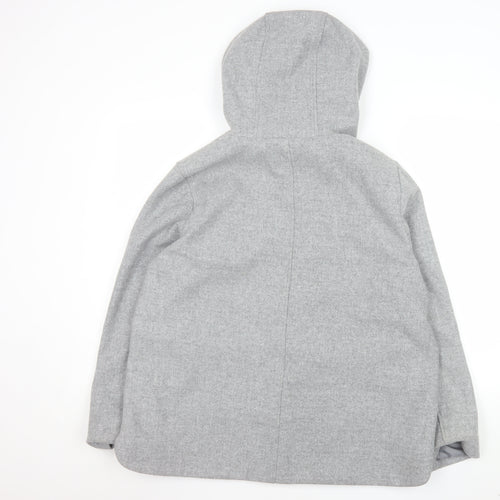 Primark Women’s Grey Wool Blend Hooded Mid-Length Coat UK 18