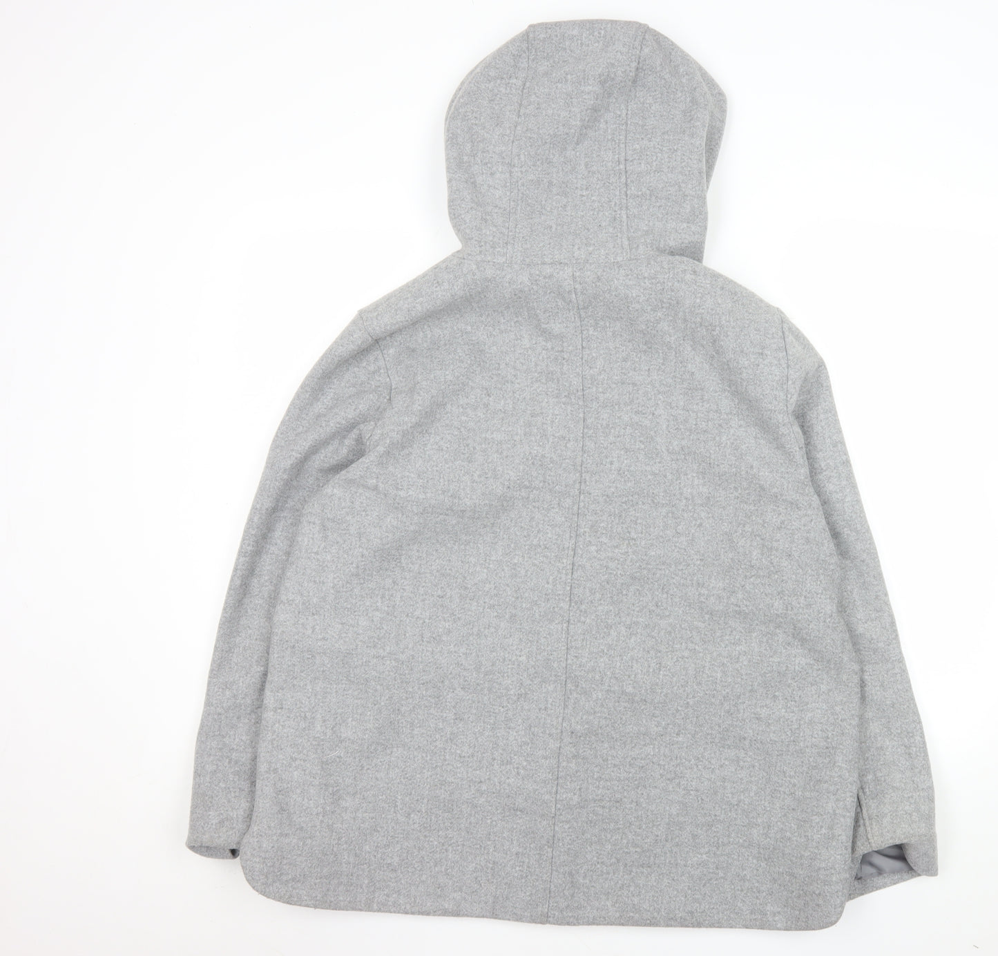 Primark Women’s Grey Wool Blend Hooded Mid-Length Coat UK 18