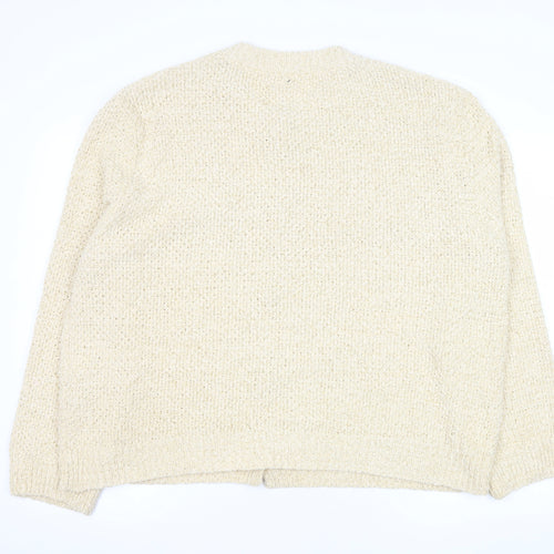 H&M Womens Beige Knit Cardigan XL Soft Cotton Blend