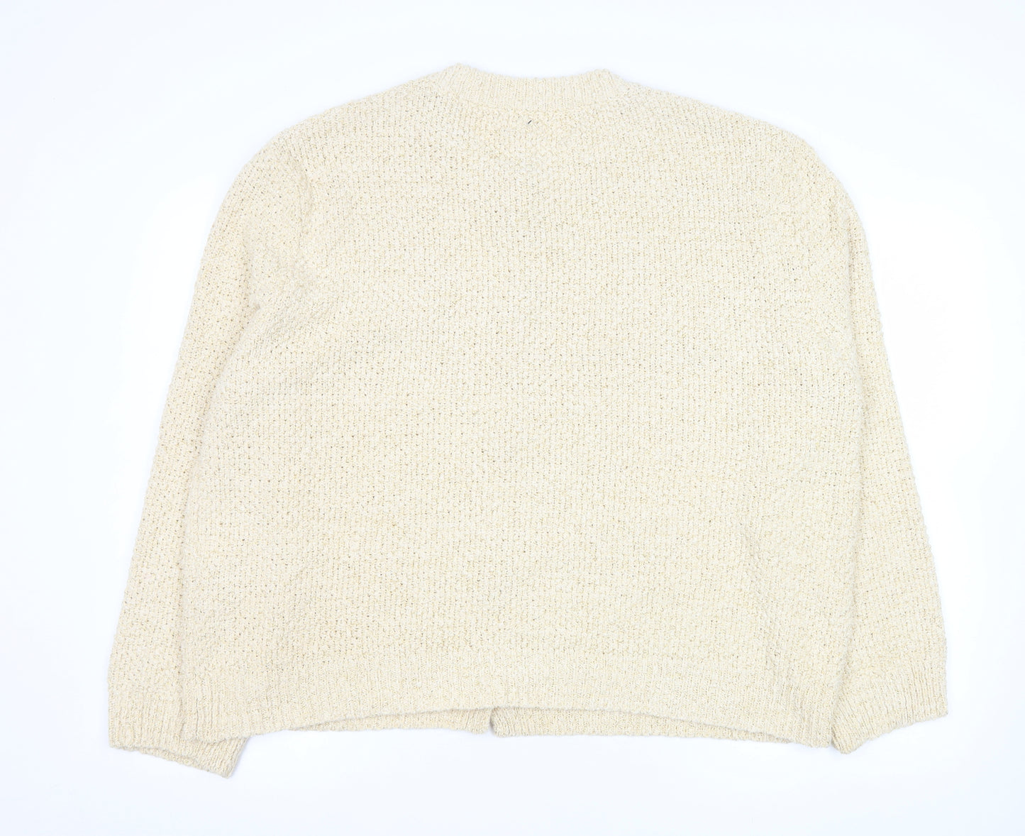 H&M Womens Beige Knit Cardigan XL Soft Cotton Blend