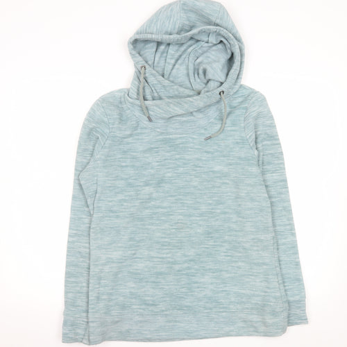 Equestrian Womens Light Blue Hooded Pullover Hoodie Size 12 Polyester
