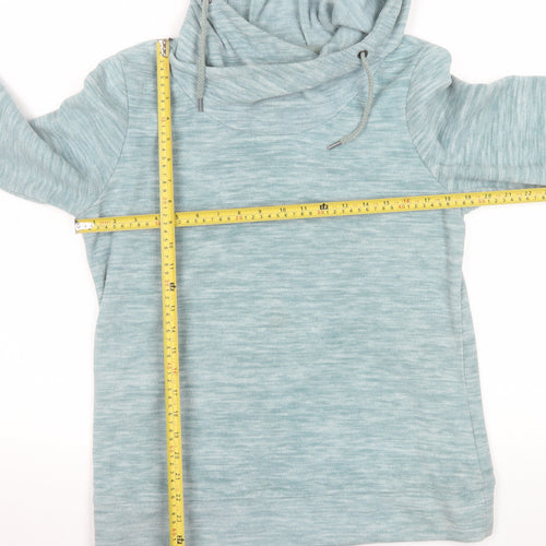 Equestrian Womens Light Blue Hooded Pullover Hoodie Size 12 Polyester